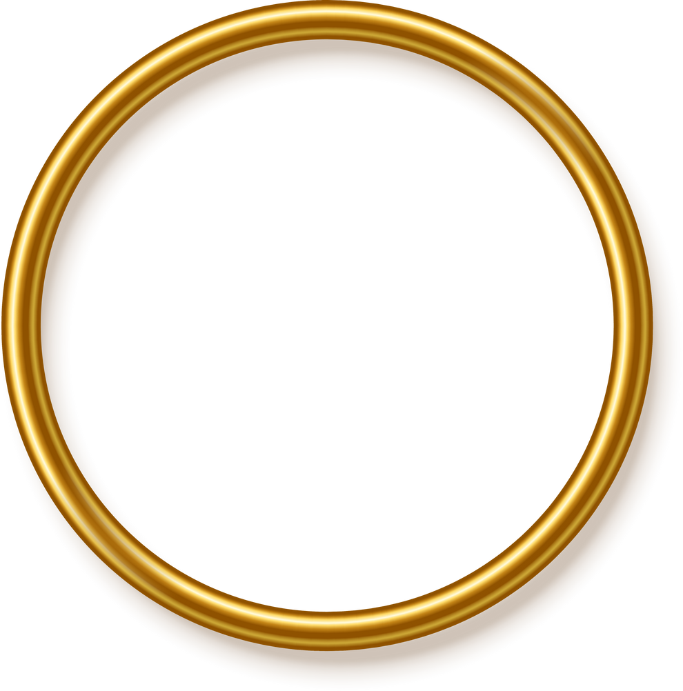 Gold tube circle shape frame